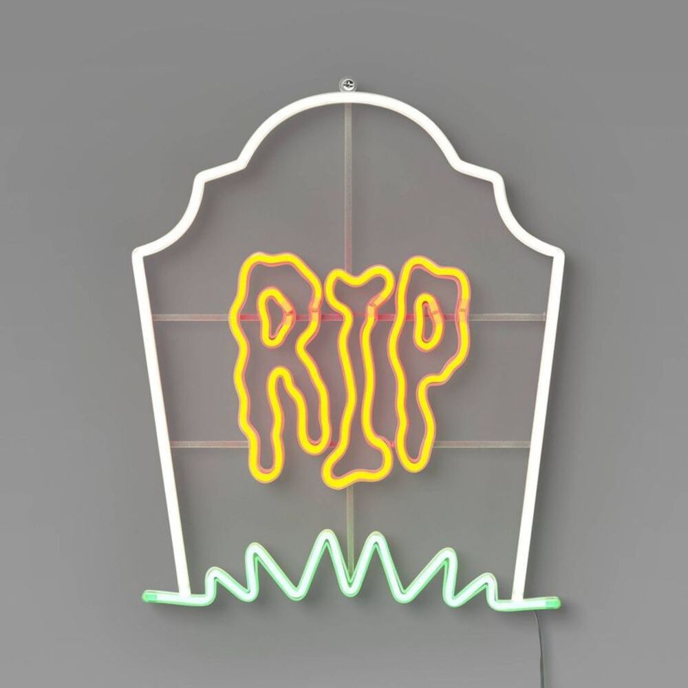 LED Tombstone "RIP" Flashing Neon Sign